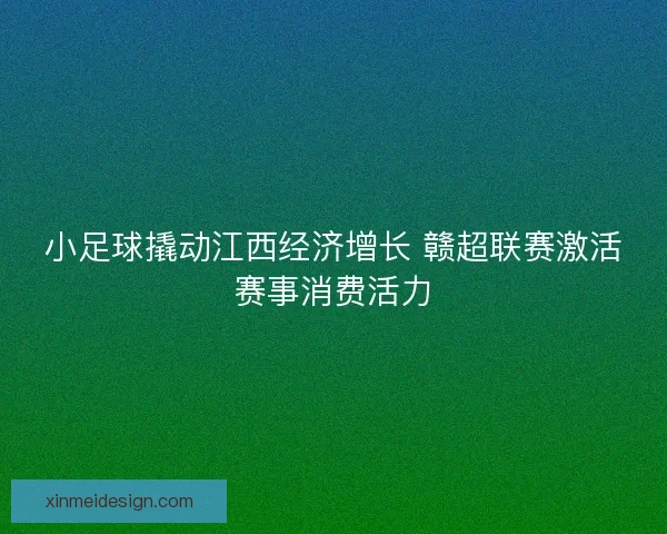 小足球撬动江西经济增长 赣超联赛激活赛事消费活力